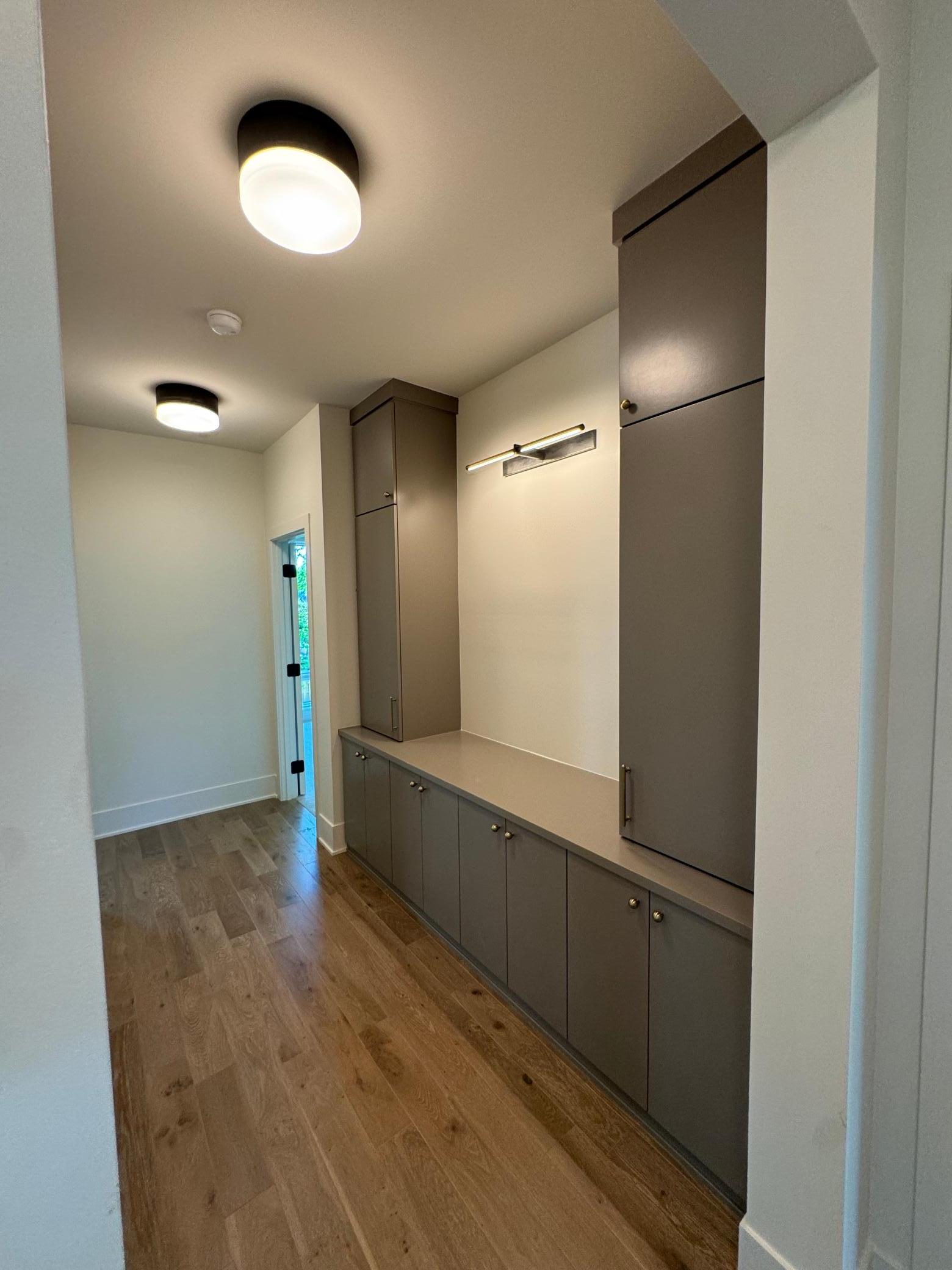 built in nook hallway to upper beds
