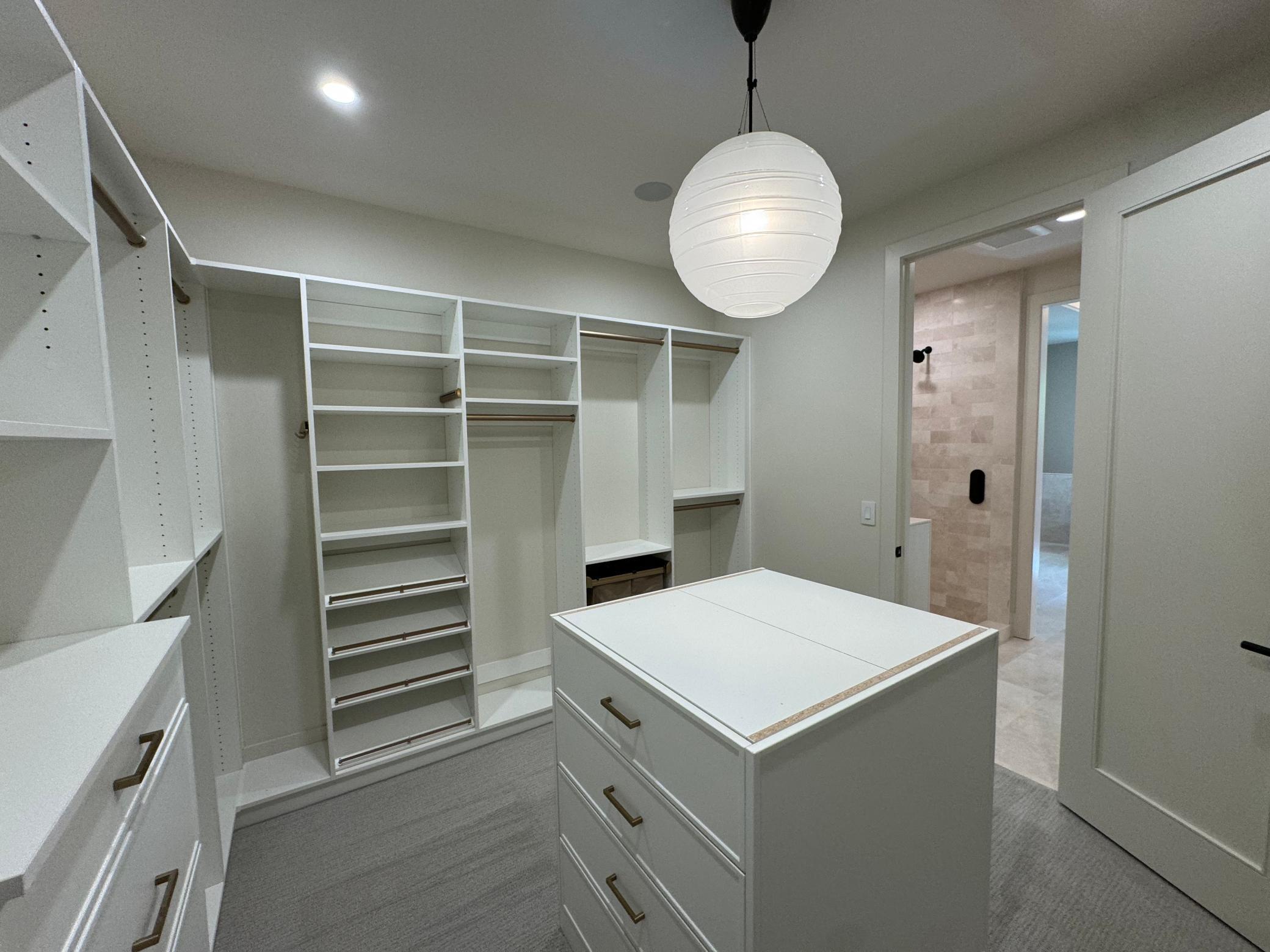 Fully built out closet - quartz counter incoming