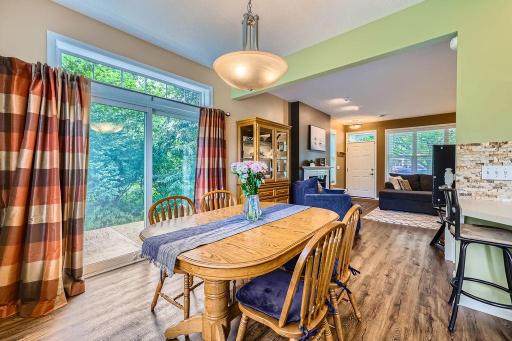 Patio door is South facing and has a generous concrete patio just outside