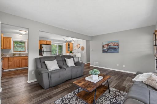 Open-concept Living Room Overlooks Kitchen