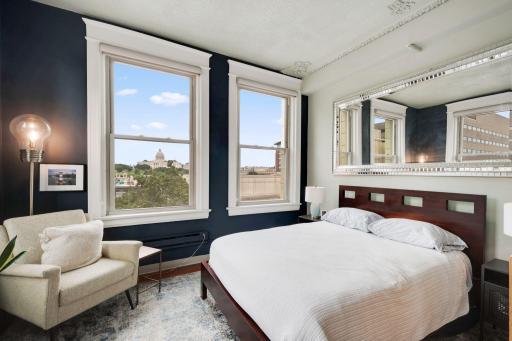 Incredible view of the state capitol building from your bedroom!