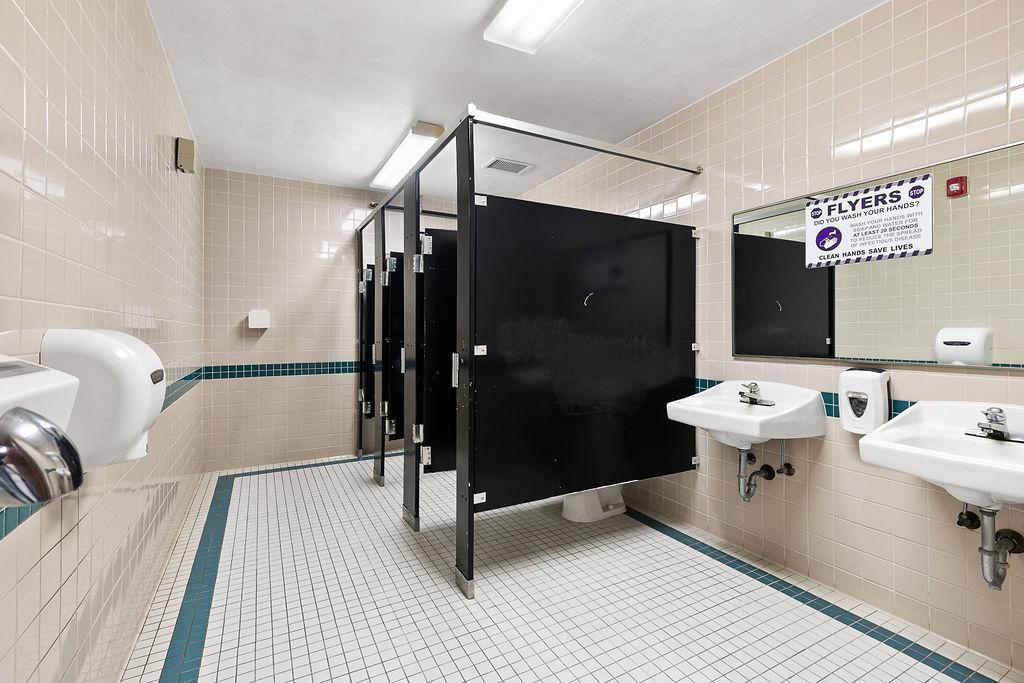 2 sets common bathrooms on each end of the building