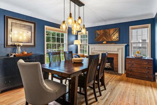 The coved ceilings of this era are maintained in their original beauty.