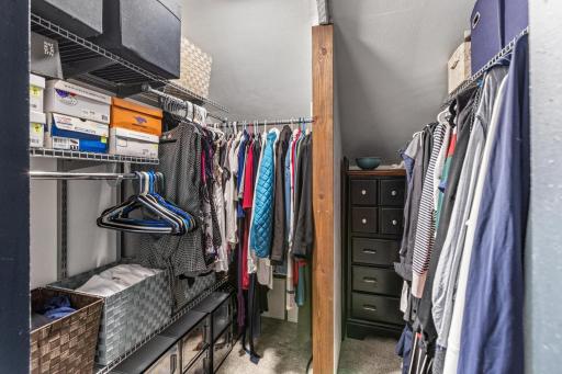 The 2nd level primary bedroom has a walk-in closet.