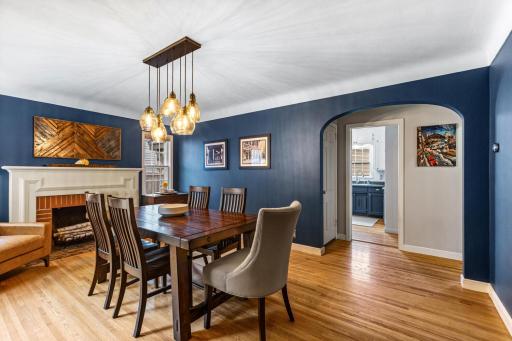 This room is traditionally a living room, but is currently used as a stately dining room.