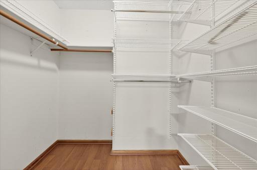 The second bedroom also offers an Elfa custom closet system. Great storage in the closets!