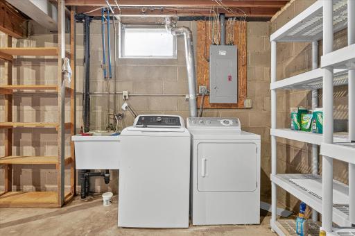 Utility room/storage. Washer and dryer and all shelving stays with the home. NEW FURNACE and AC 2025!