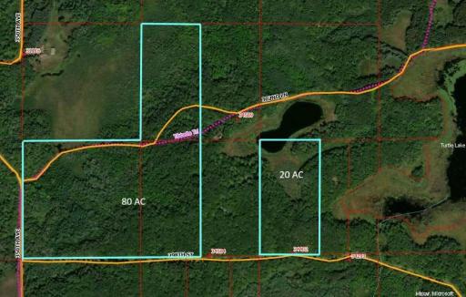 20 acre outlined with optional 80 acre outlined.
