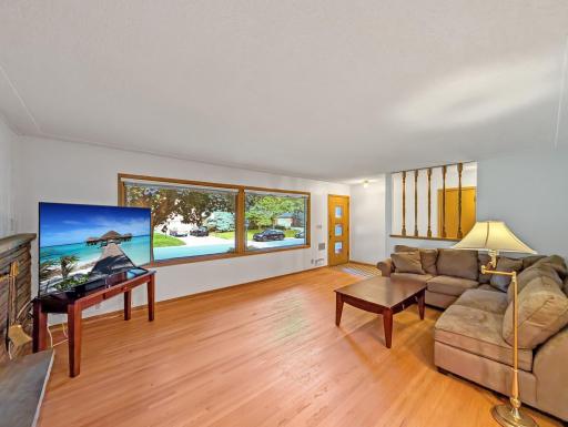 Spacious living room with large picture windows!