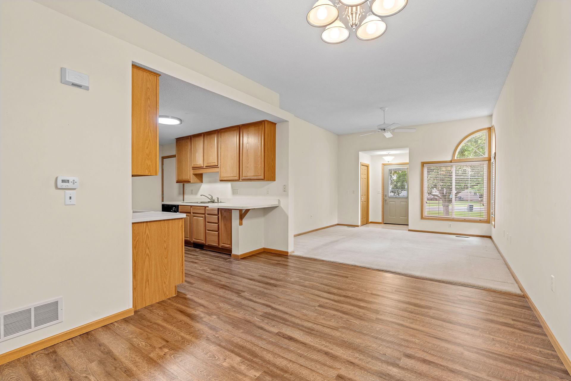 Flow from dining room to living room