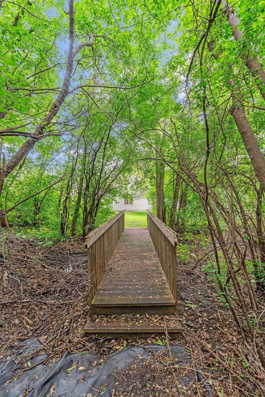 Bridge to your wooded lot