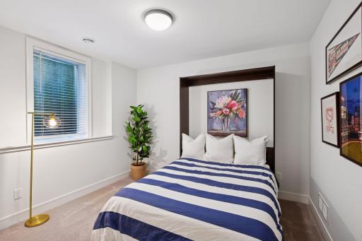 The lower level guest room is the ideal retreat.