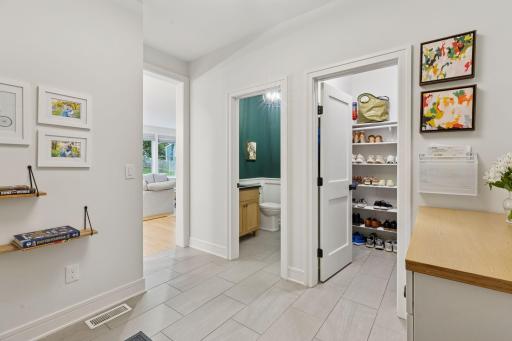 Another view of the amazing mudroom. Not pictured is the oversized heated 3-car garage, boasting floor drains, hot/cold running water, a programmable thermostat, and EV-charging capabilities.