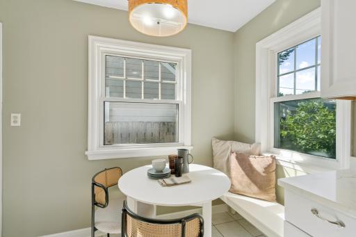 The perfect space for a cozy dinner or morning coffee