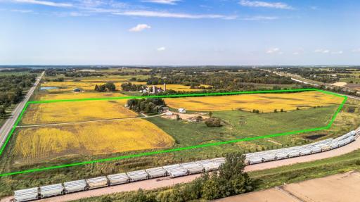 Note Vibrant cement transfer station railroad spur adjacent to subject property.