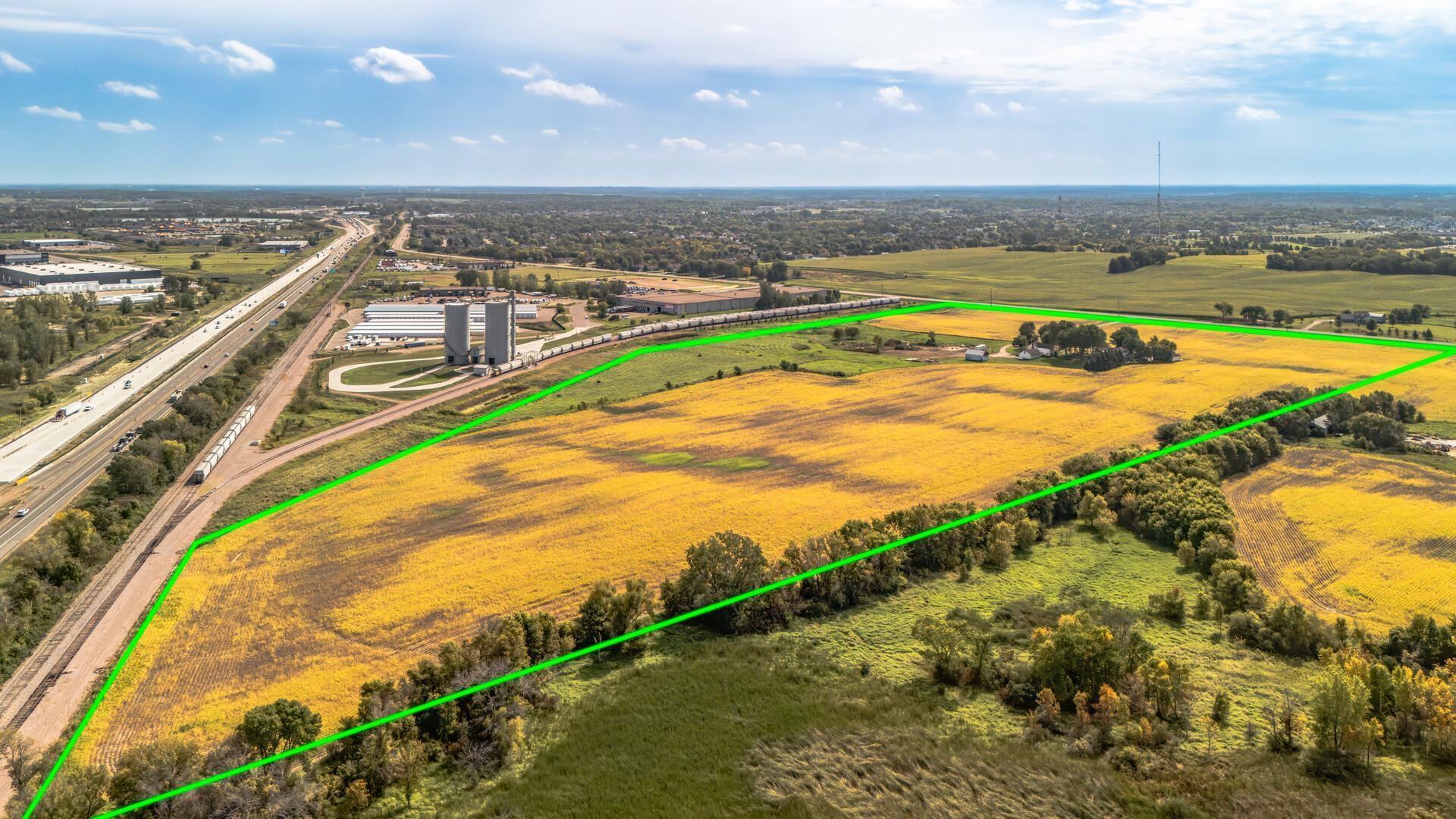 Easterly view from subject parcel, overlooking Interstate 94 system and rail road property.