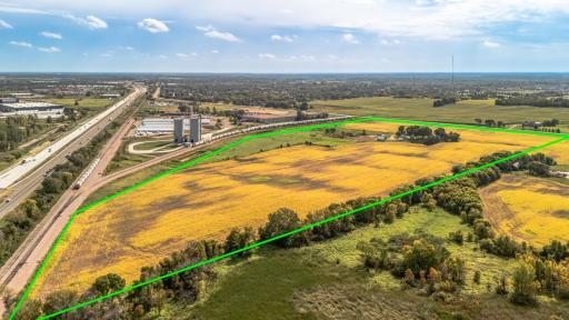 Easterly view from subject parcel, overlooking Interstate 94 system and rail road property.