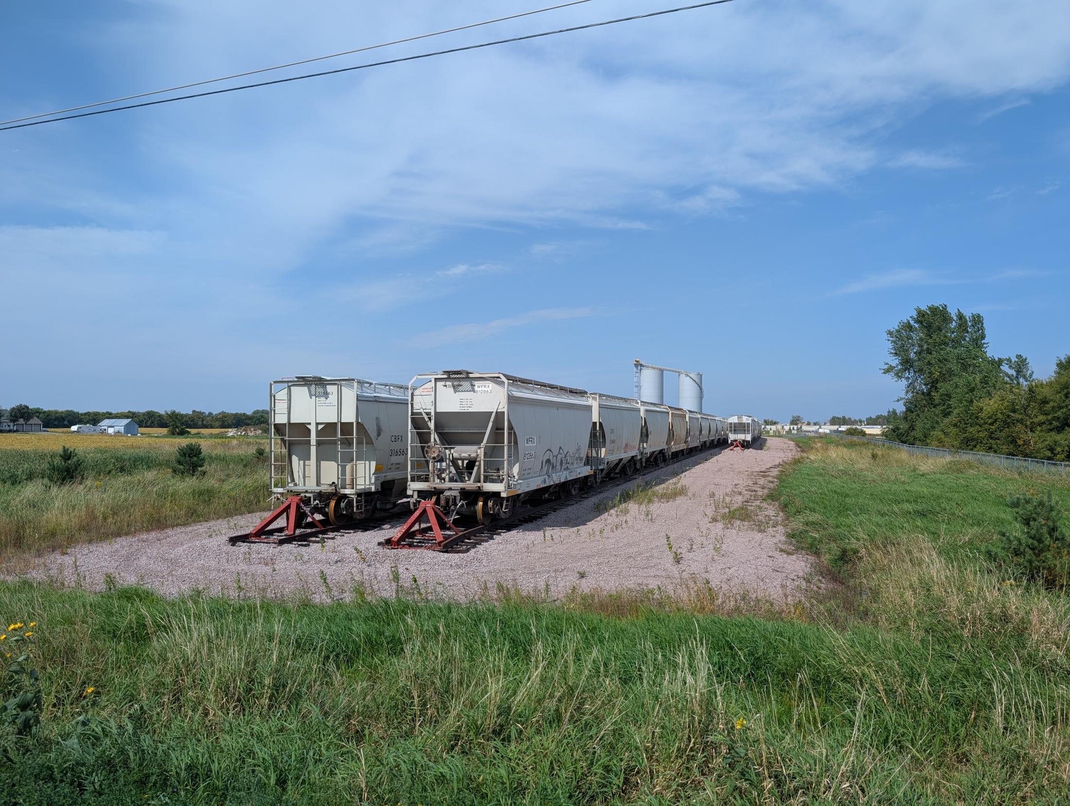 End of railroad spur adjacent to Subject property.