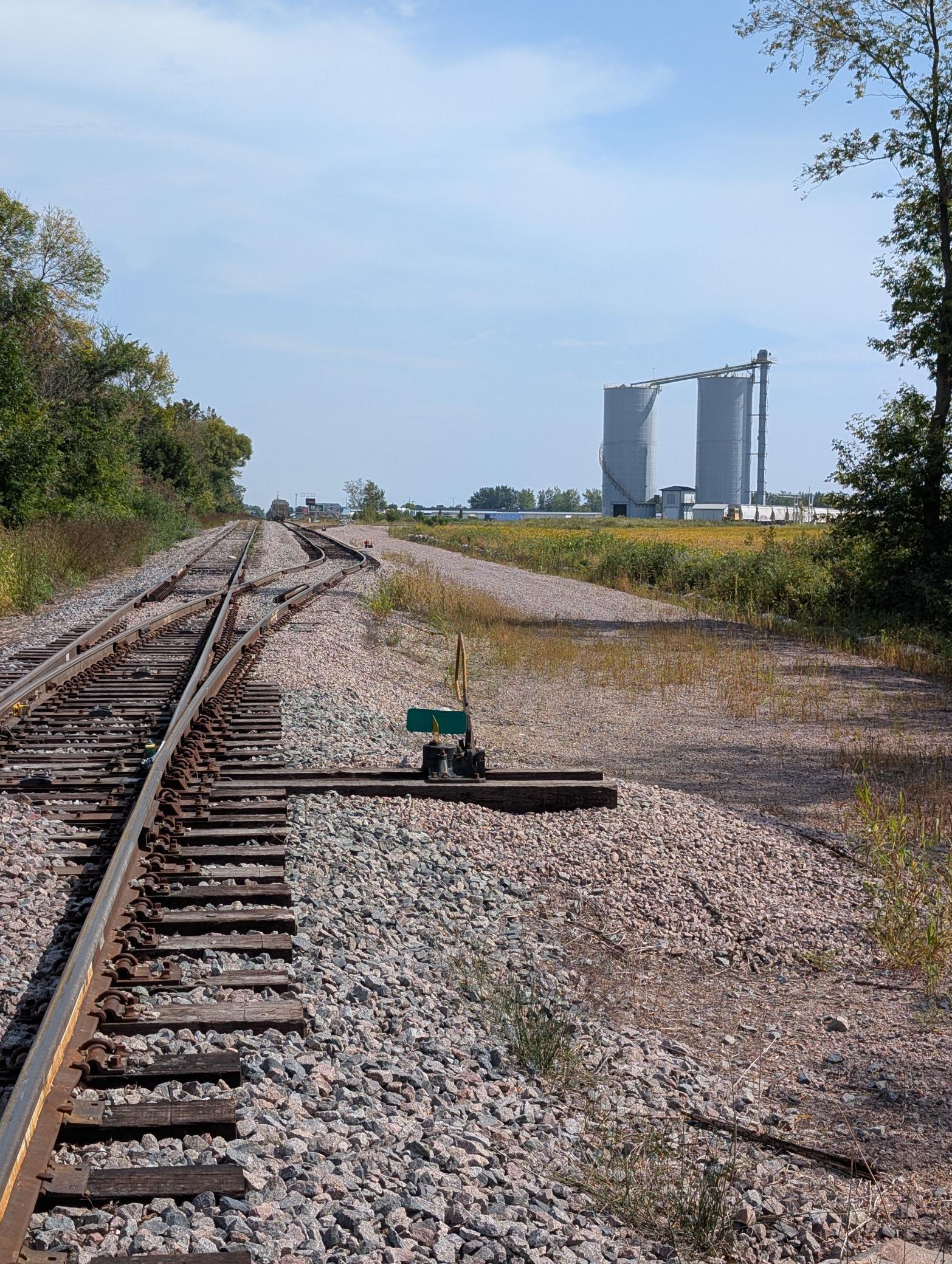 Picture of railroad switch adjacent to property.