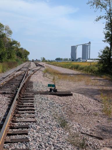 Picture of railroad switch adjacent to property.