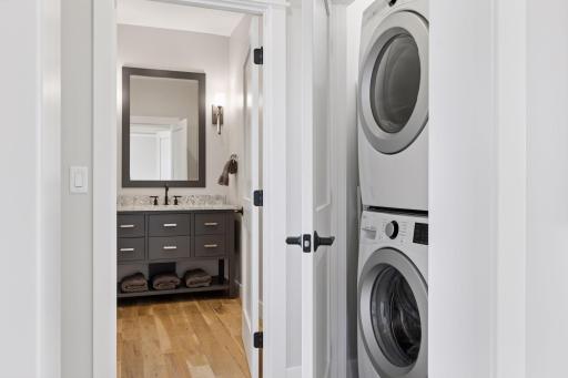 Upper level bathroom and laundry