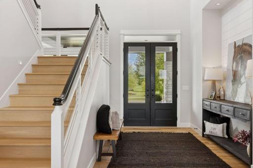 Vaulted ceilings in foyer