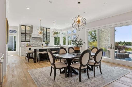 Hardwood floors through out and custom lighting