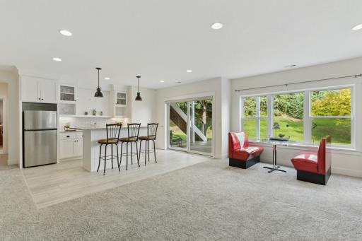 Great for entertaining - the walkout lower level features a large wet bar
