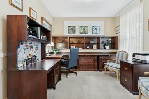 Convenient main floor office with French door entrance