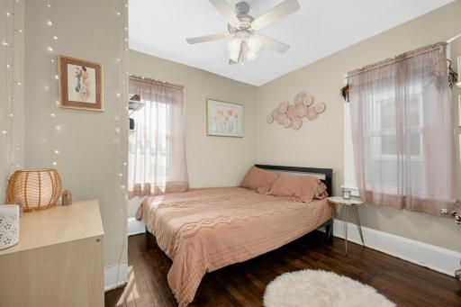 Both bedrooms include ceiling fans