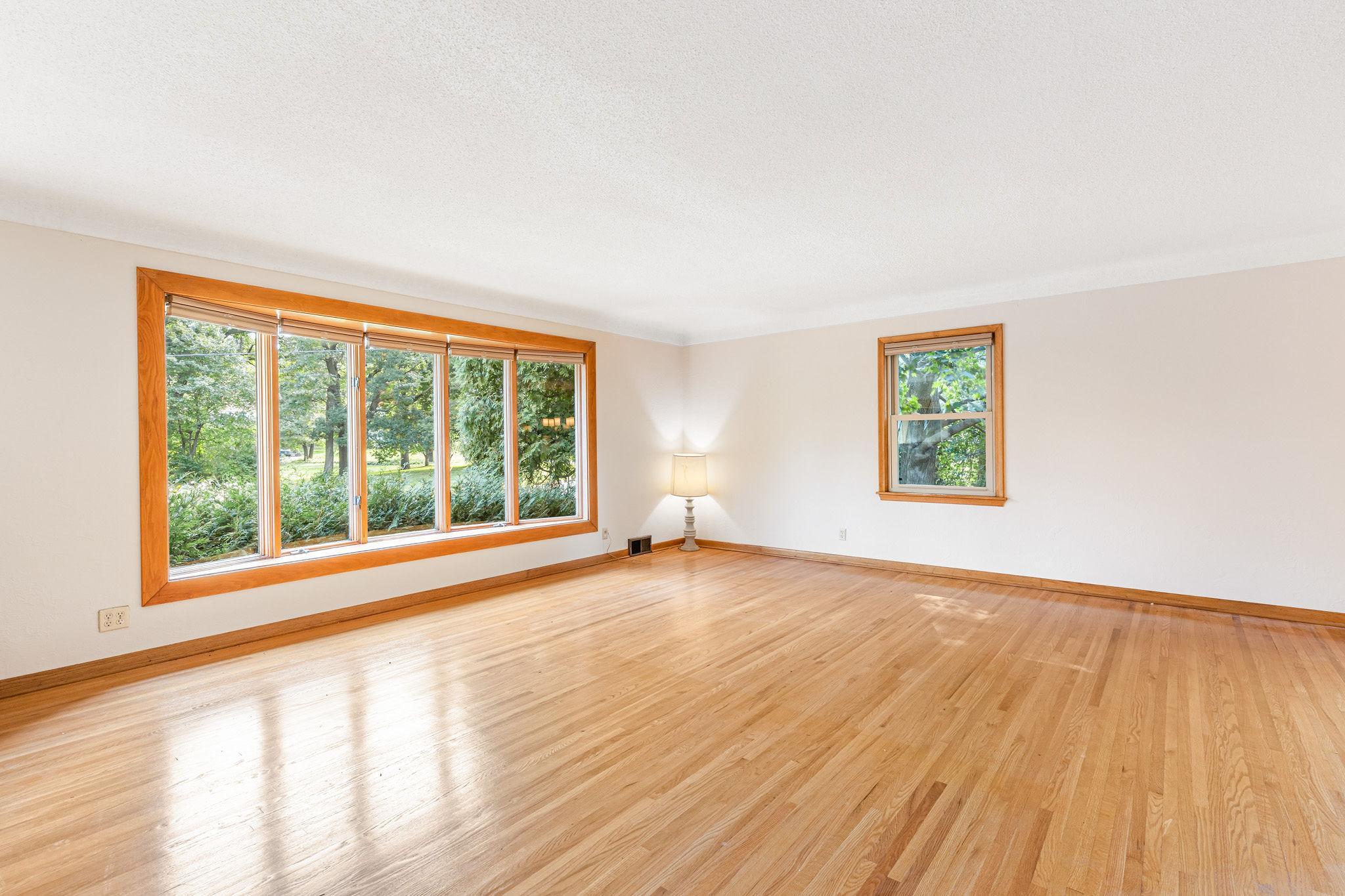 Big bay window in living room