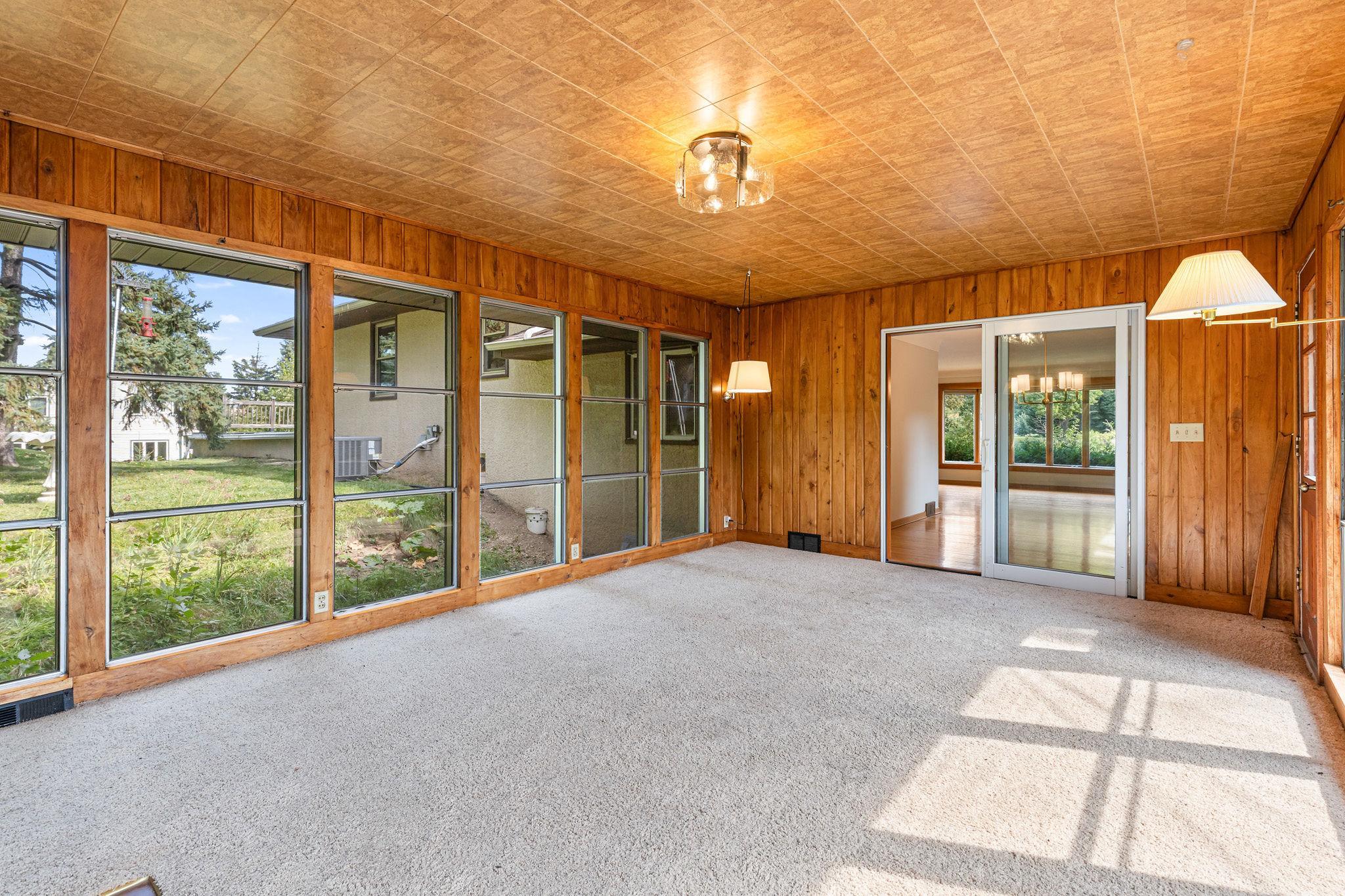Sliding door to dining room