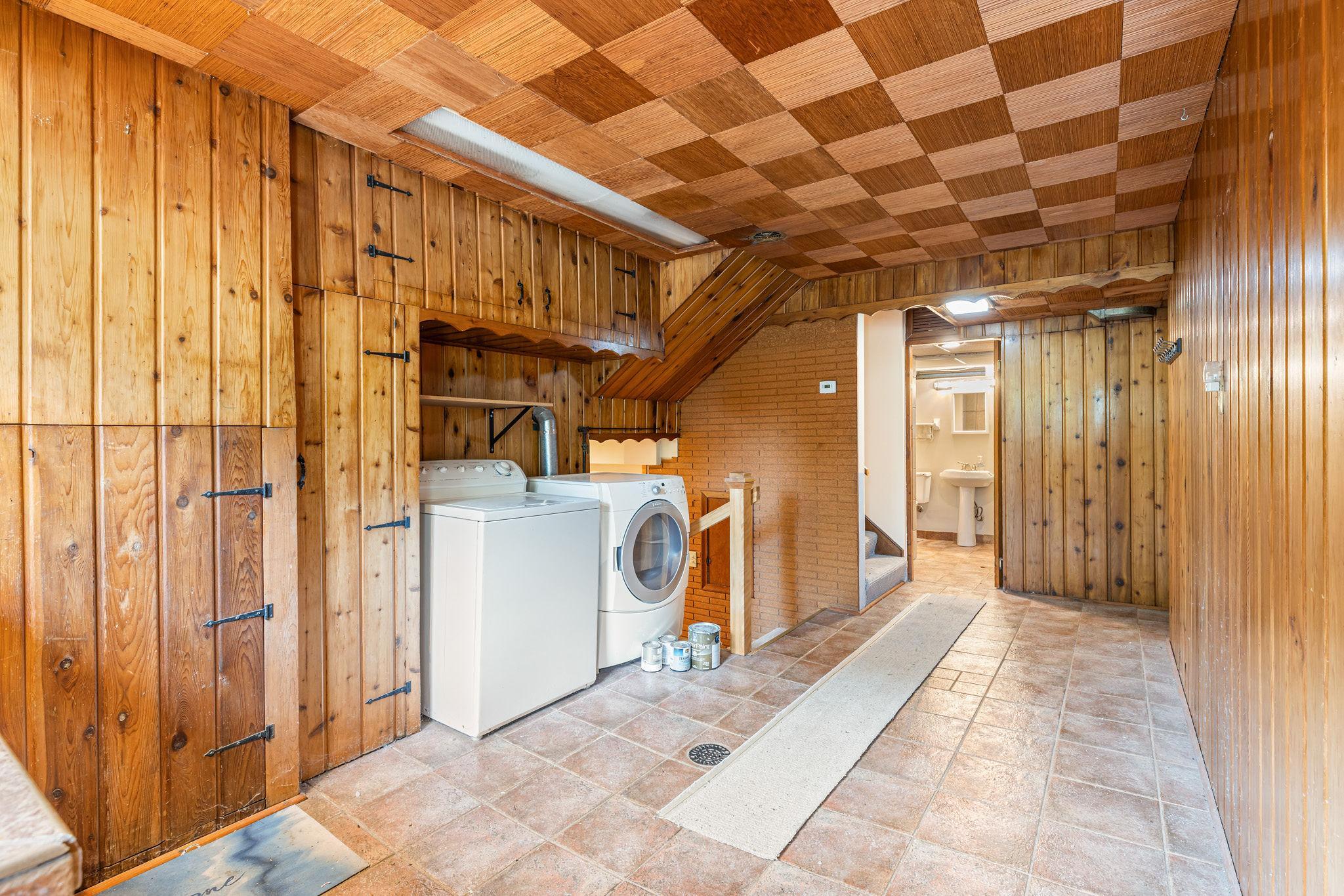 Tile floor in laundry