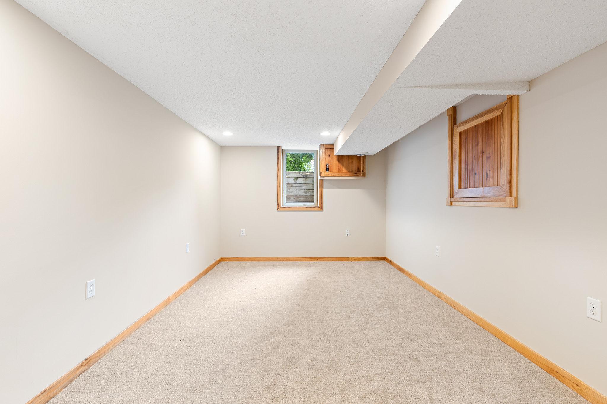 Lower level bedroom with egress