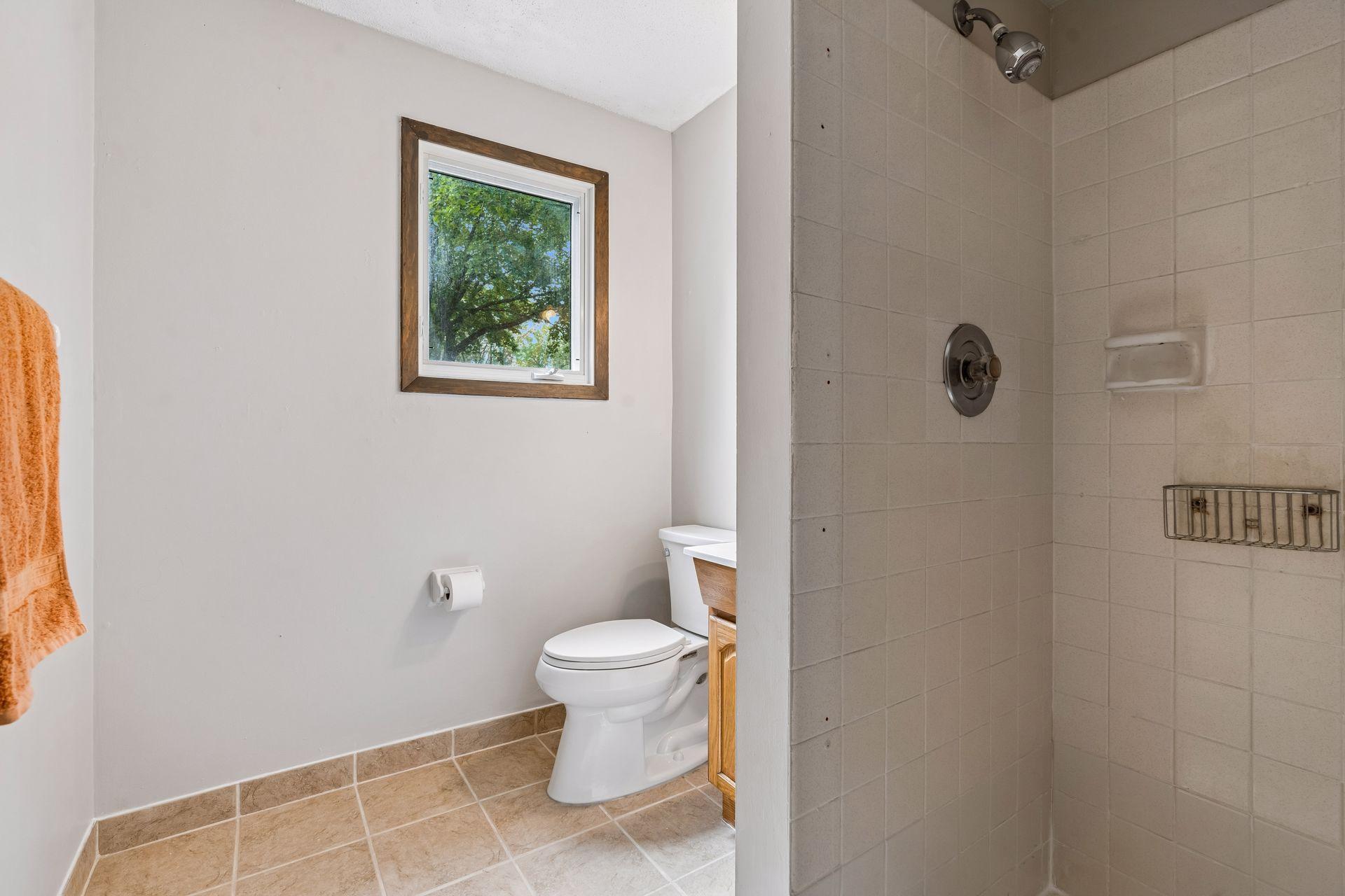 Lower level 3/4 bath with walk-in shower.