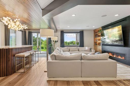 The extraordinary lower level is an entertainer's dream!