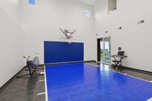 A large 24x22 sports court offers year-round fun for all ages!