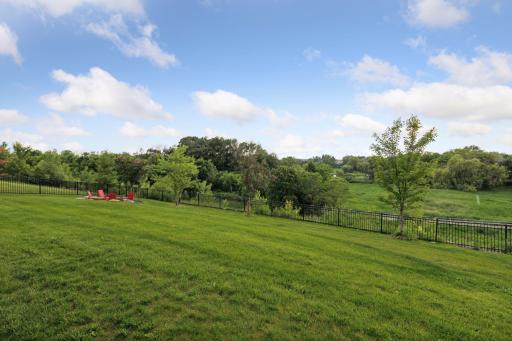 Enjoy the expansive green space in the backyard perfect for play, relaxation, or entertaining outdoors.