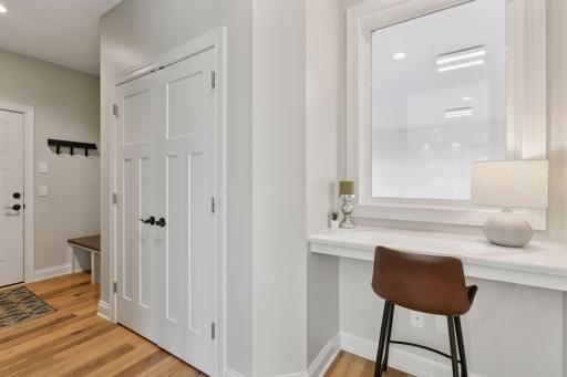 Enjoy a perfect view of the sports court from this cozy overlook.