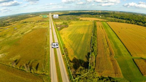 46+ acres south of Jordan on the Northbound land of Hwy 169.