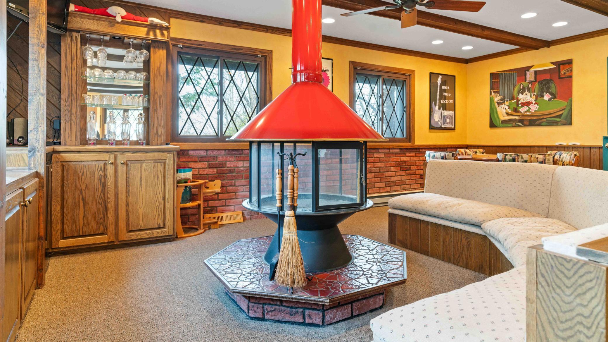 360 degree wood burning fireplace