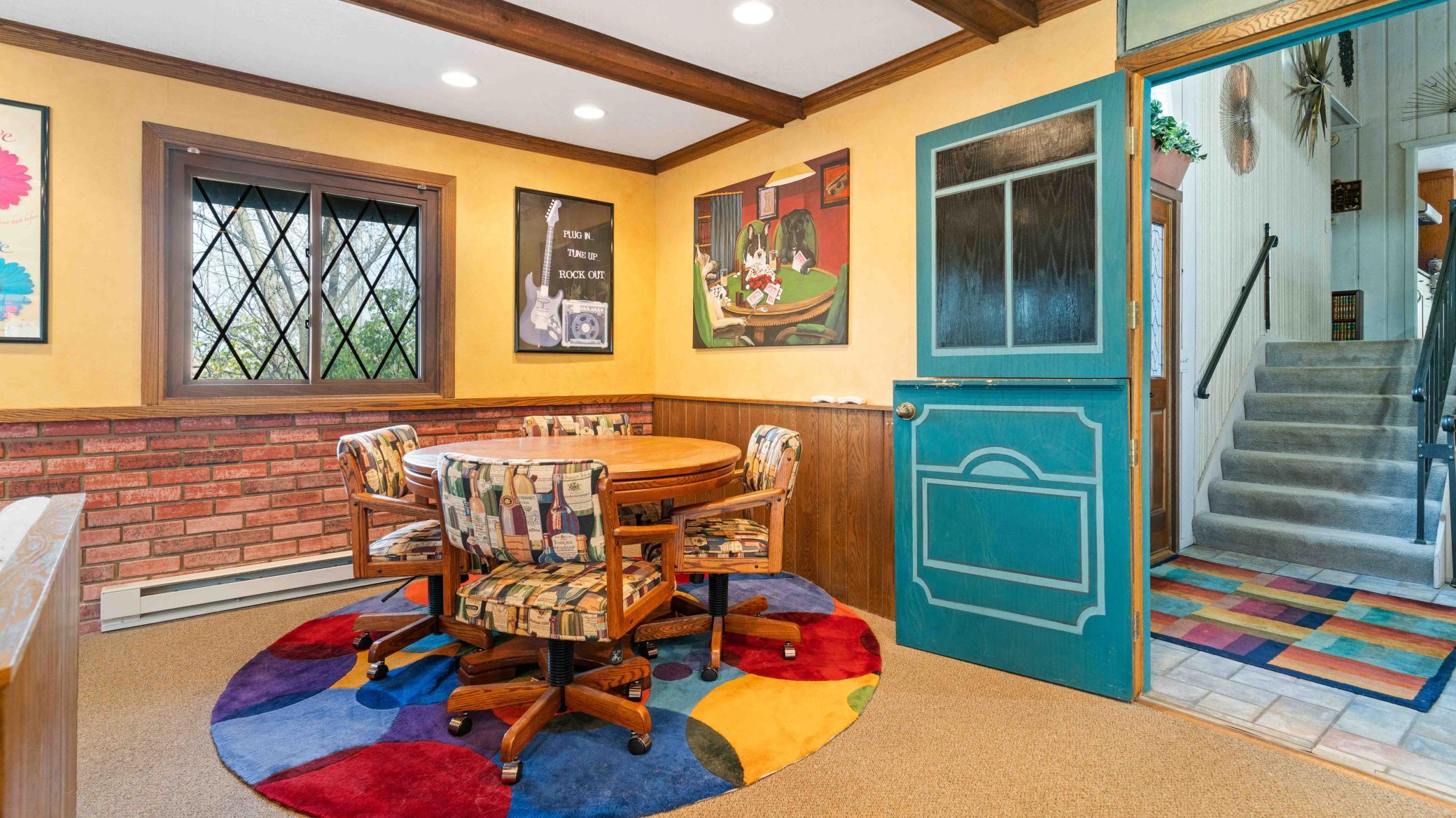 Poker table area off billiards room