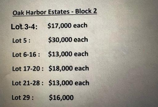 Pricing sheet