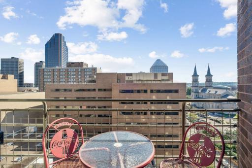 Beautiful views of St. Paul's downtown abound. Look down and there is the rooftop patio on the 3rd floor.