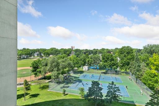 Photo for 1181 Edgcumbe Road, 501, Saint Paul, MN 55105 - listing #6791882 Views overlooking the pickleball courts from your balcony