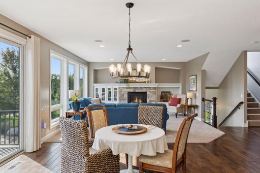 The open floor plan creates great flow on the main level. This open floor plan is carried through all 3 levels.