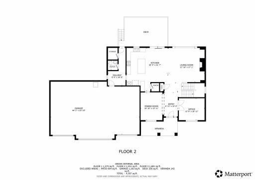 Main Level Floor Plan 3887 Paradise Cove N.