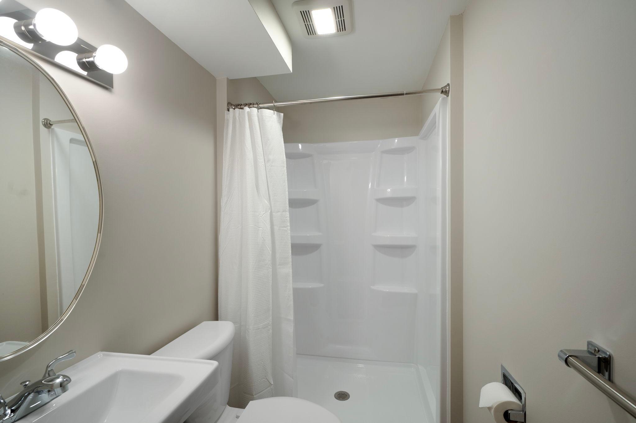 remodeled 3/4 bathroom in lower level