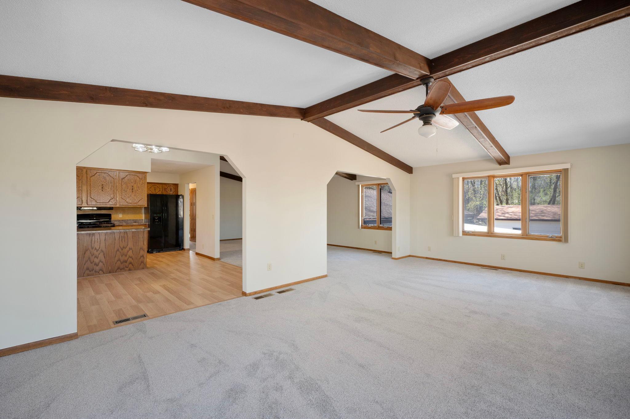 great room, informal dining area