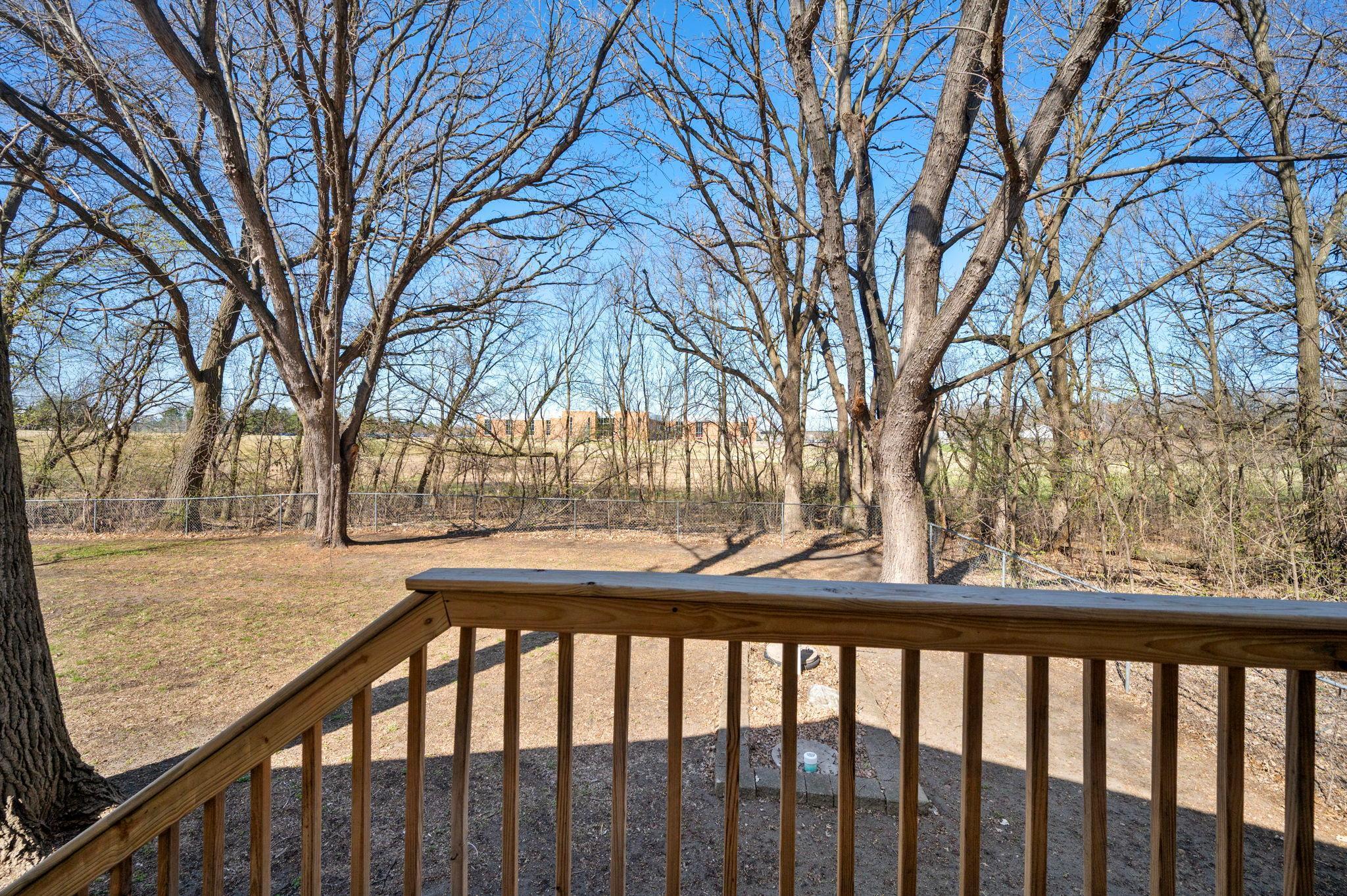 backyard view from deck off patio
